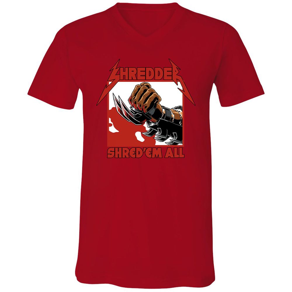 Unisex V-Neck T-Shirt - 5F86H2PV - Red - 3