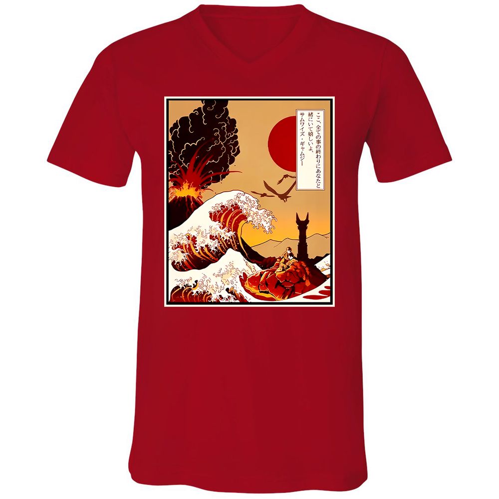 Unisex V-Neck T-Shirt - MB4WF3TR - Red - 3