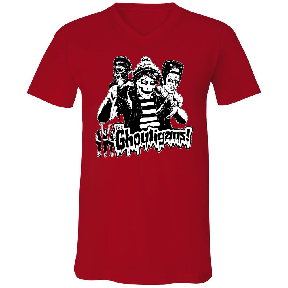 Unisex V-Neck T-Shirt - 8Z9AL7SD - Red - 3