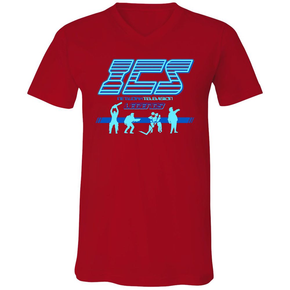 Unisex V-Neck T-Shirt - ZHTF1BC5 - Red - 3