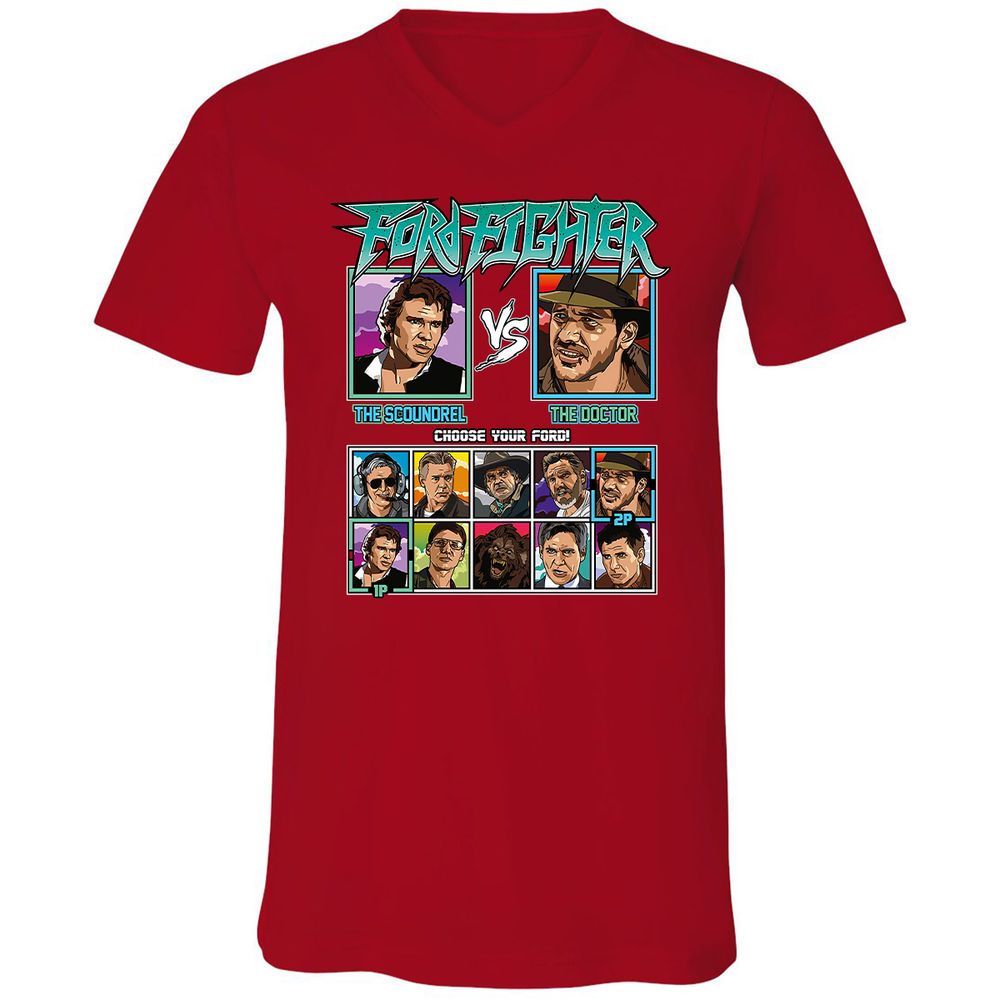 Unisex V-Neck T-Shirt - 5ZL2M52S - Red - 3