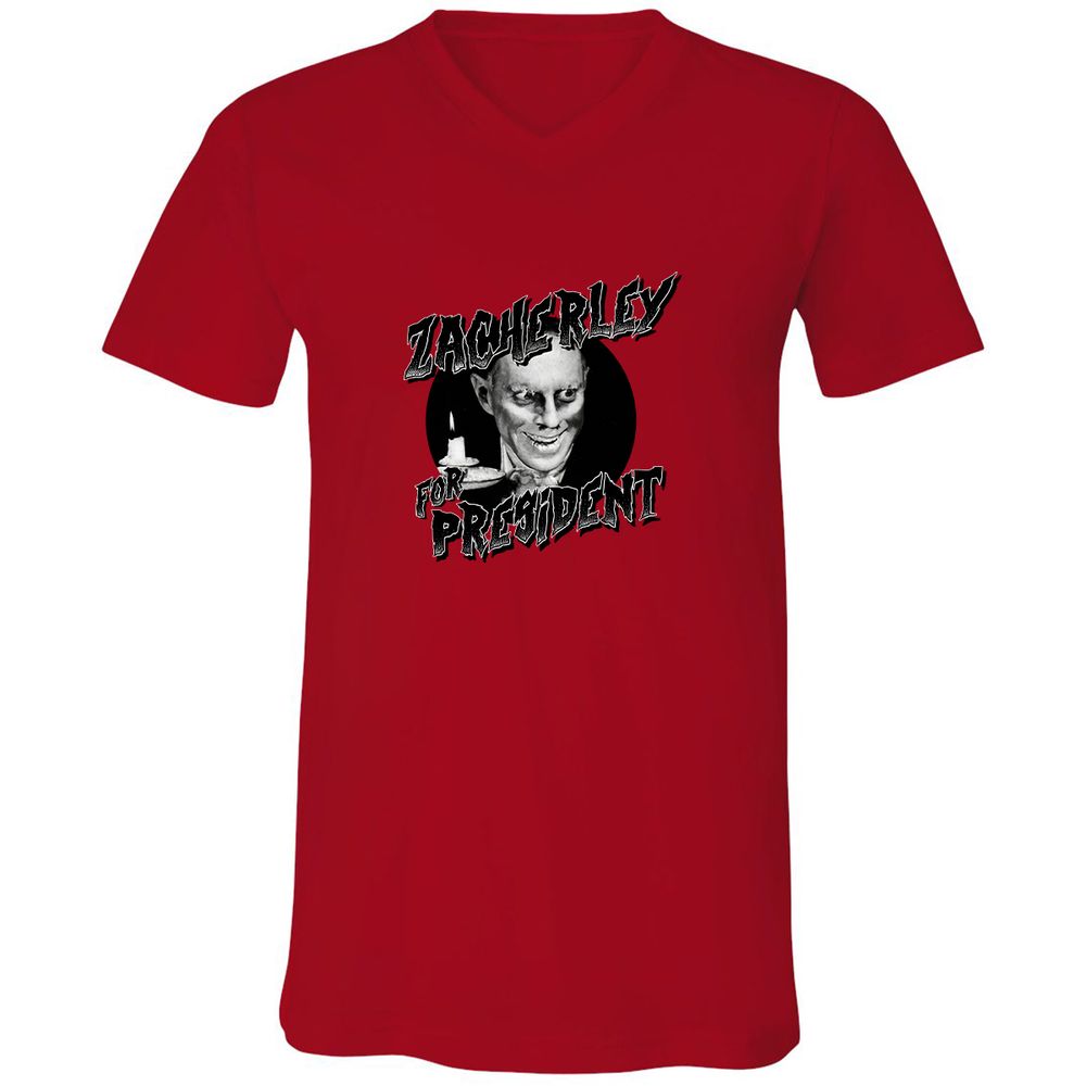 Unisex V-Neck T-Shirt - 5XGN57PS - Red - 3