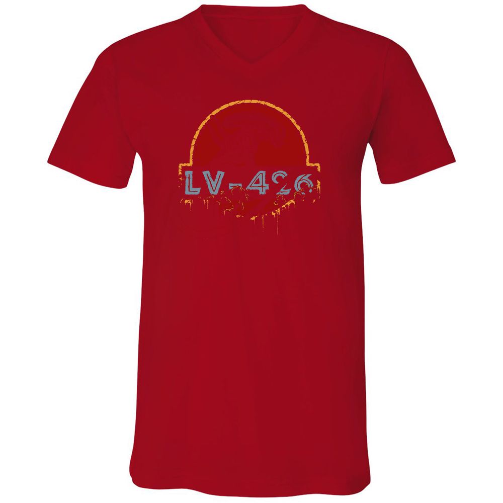 Unisex V-Neck T-Shirt - XSSY5KBZ - Red - 3