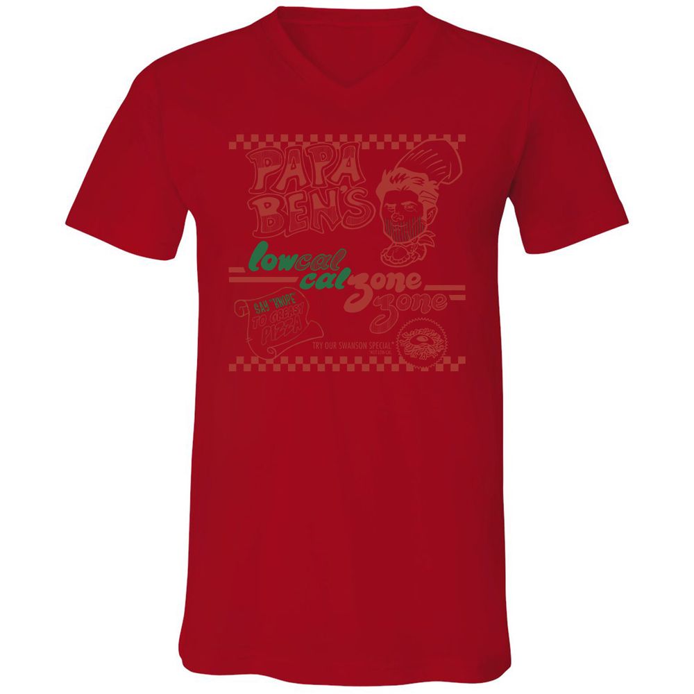 Unisex V-Neck T-Shirt - XF9QK8H6 - Red - 3