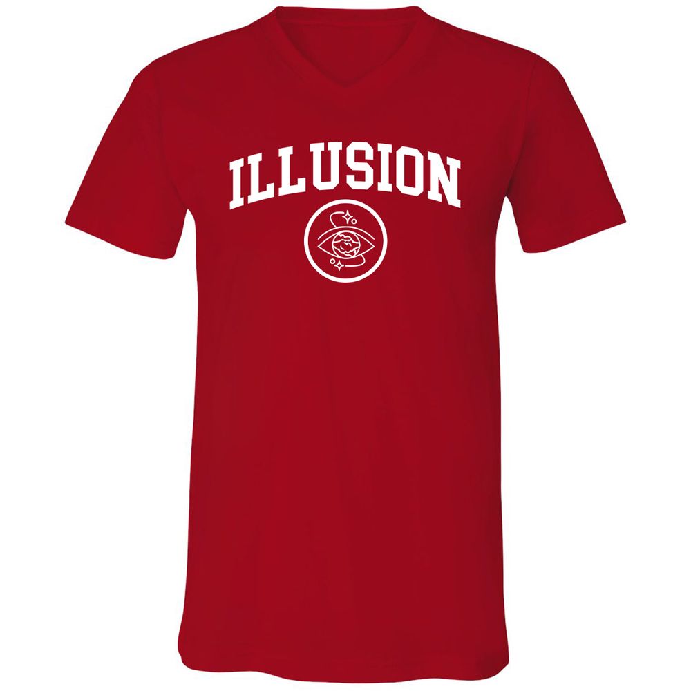 Unisex V-Neck T-Shirt - LVLZUA9Q - Red - 3