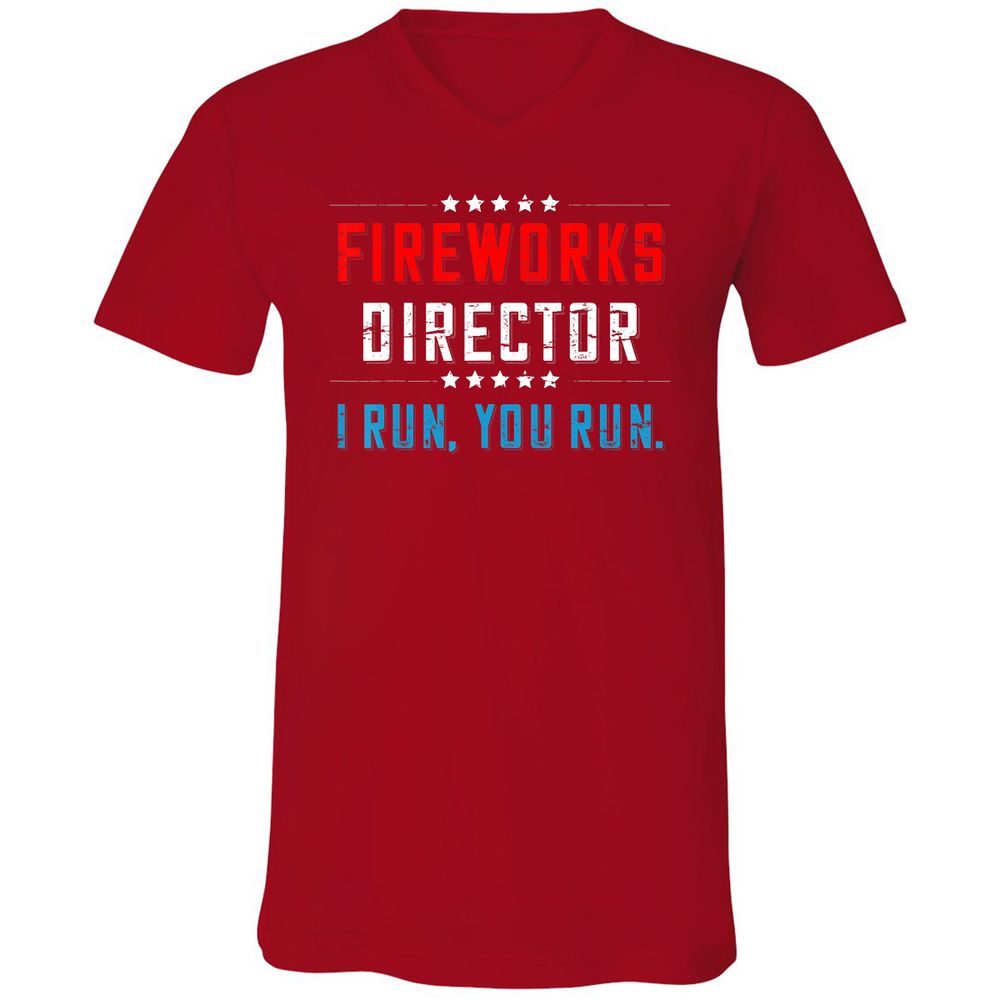 Unisex V-Neck T-Shirt - TBBTXTXJ - Red - 3