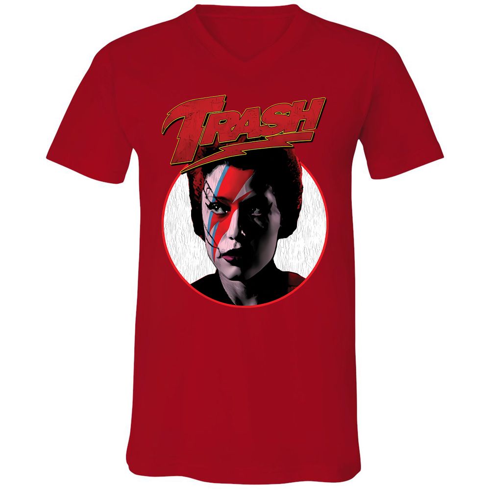 Unisex V-Neck T-Shirt - 3YLRFBPQ - Red - 3
