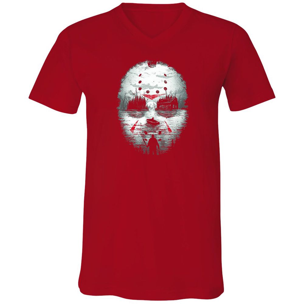 Unisex V-Neck T-Shirt - LRBYUR2A - Red - 3