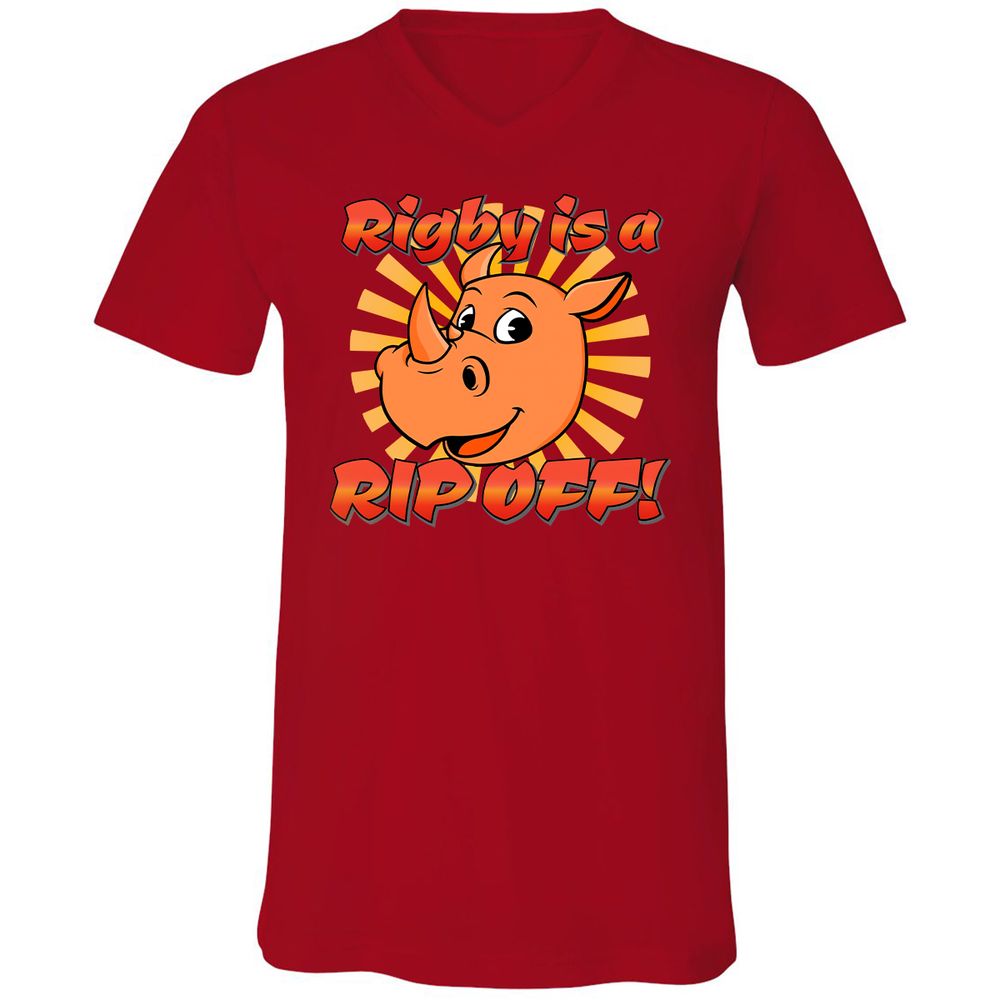 Unisex V-Neck T-Shirt - LCDTR7VR - Red - 3