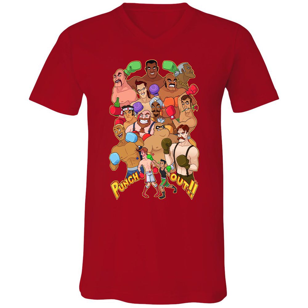 Unisex V-Neck T-Shirt - 4ZNPMJY5 - Red - 3