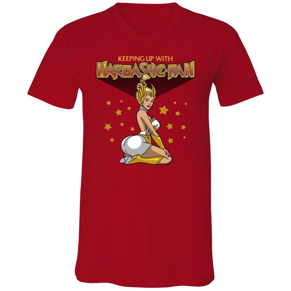 Unisex V-Neck T-Shirt - KAQ5WJZ5 - Red - 3