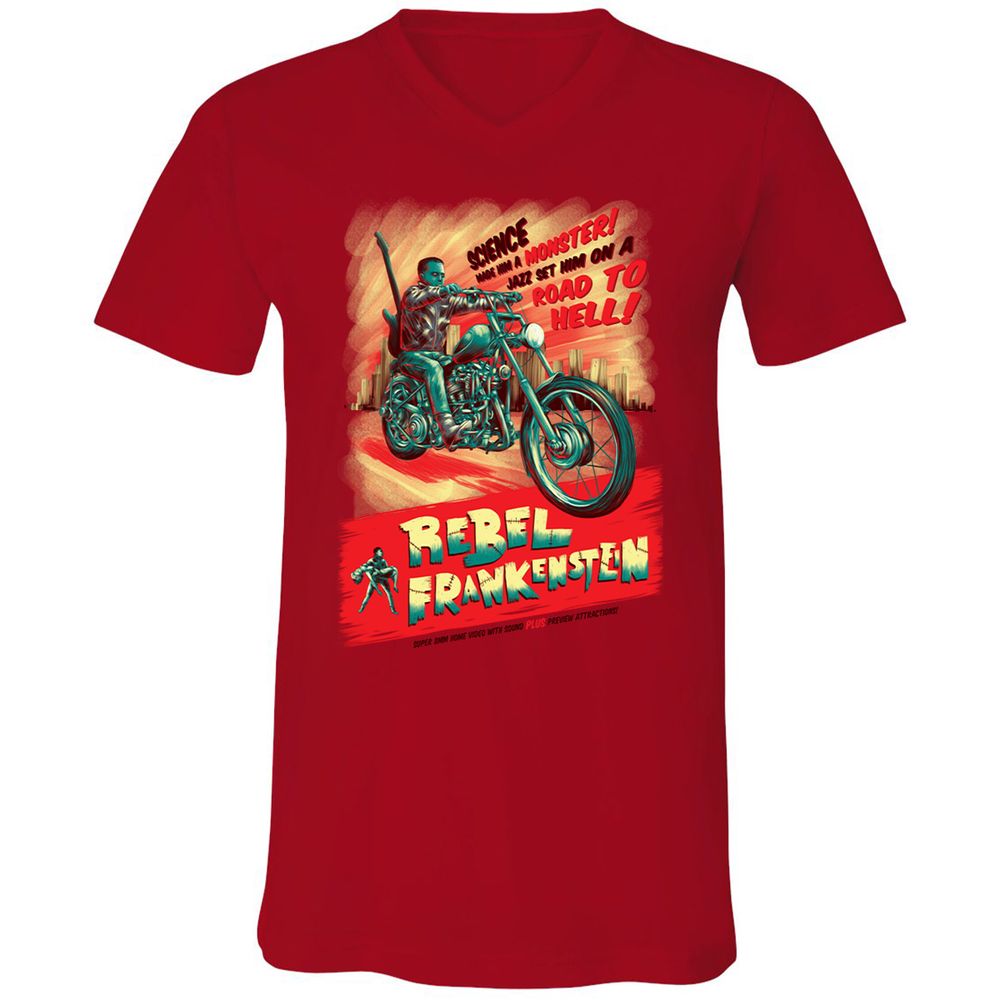 Unisex V-Neck T-Shirt - HRCUGJ5P - Red - 3