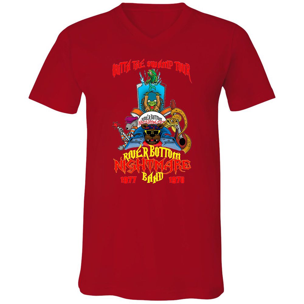 Unisex V-Neck T-Shirt - WKJ7B2PM - Red - 3