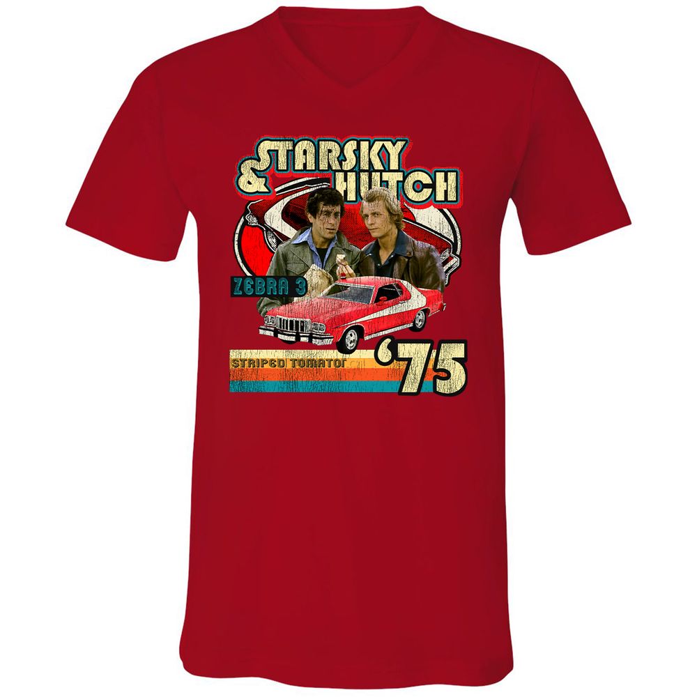 Unisex V-Neck T-Shirt - WKST1ZDU - Red - 3