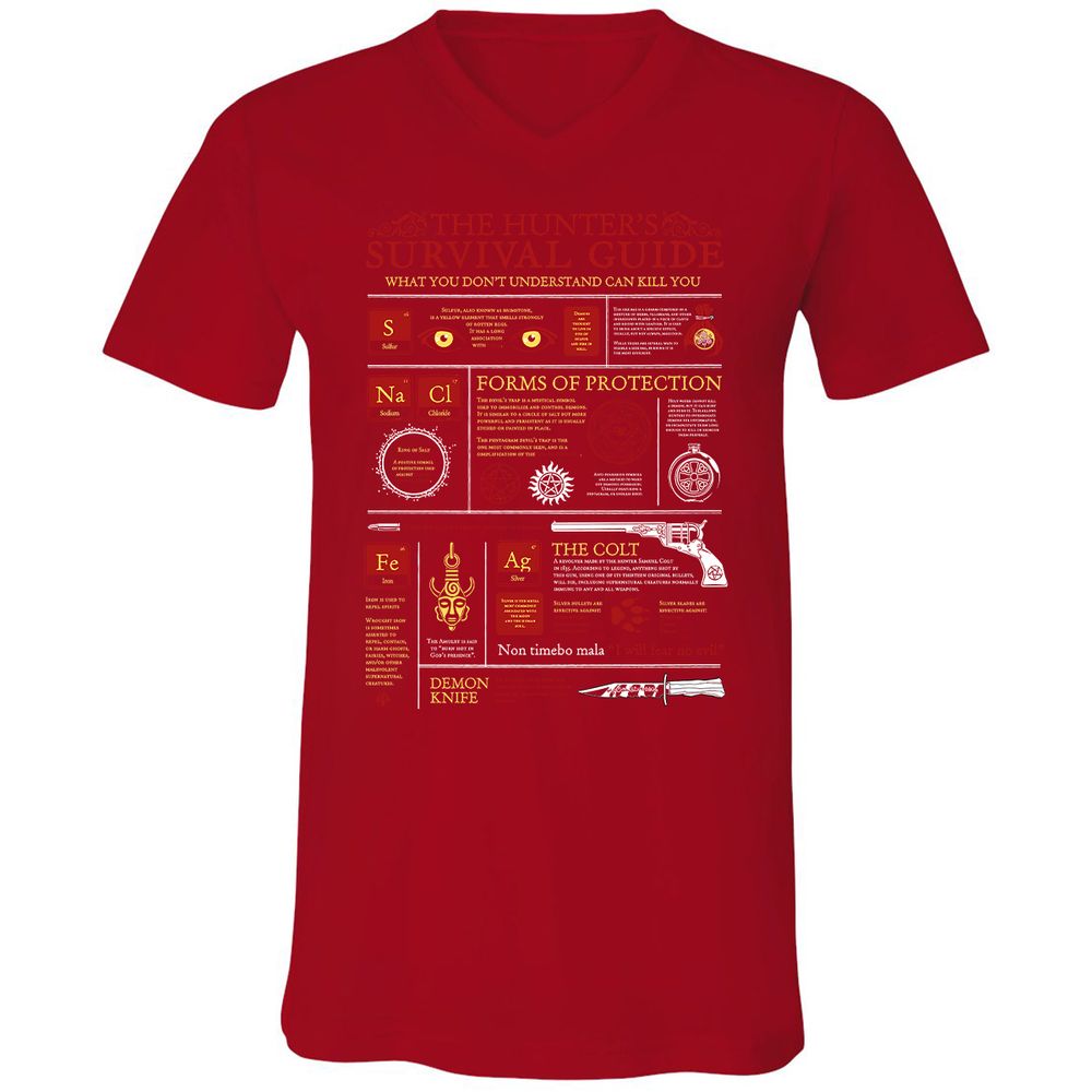 Unisex V-Neck T-Shirt - MCZ8GJCT - Red - 3
