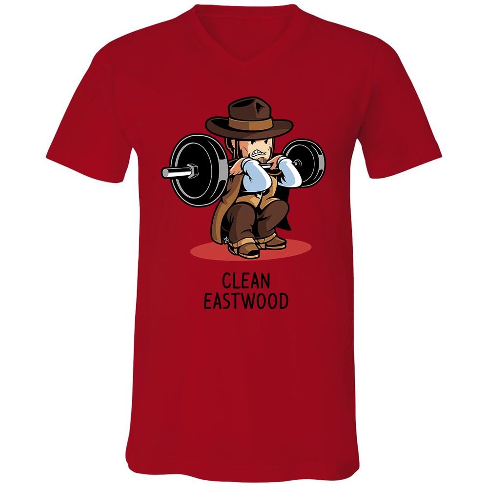 Unisex V-Neck T-Shirt - DHHGKE27 - Red - 3