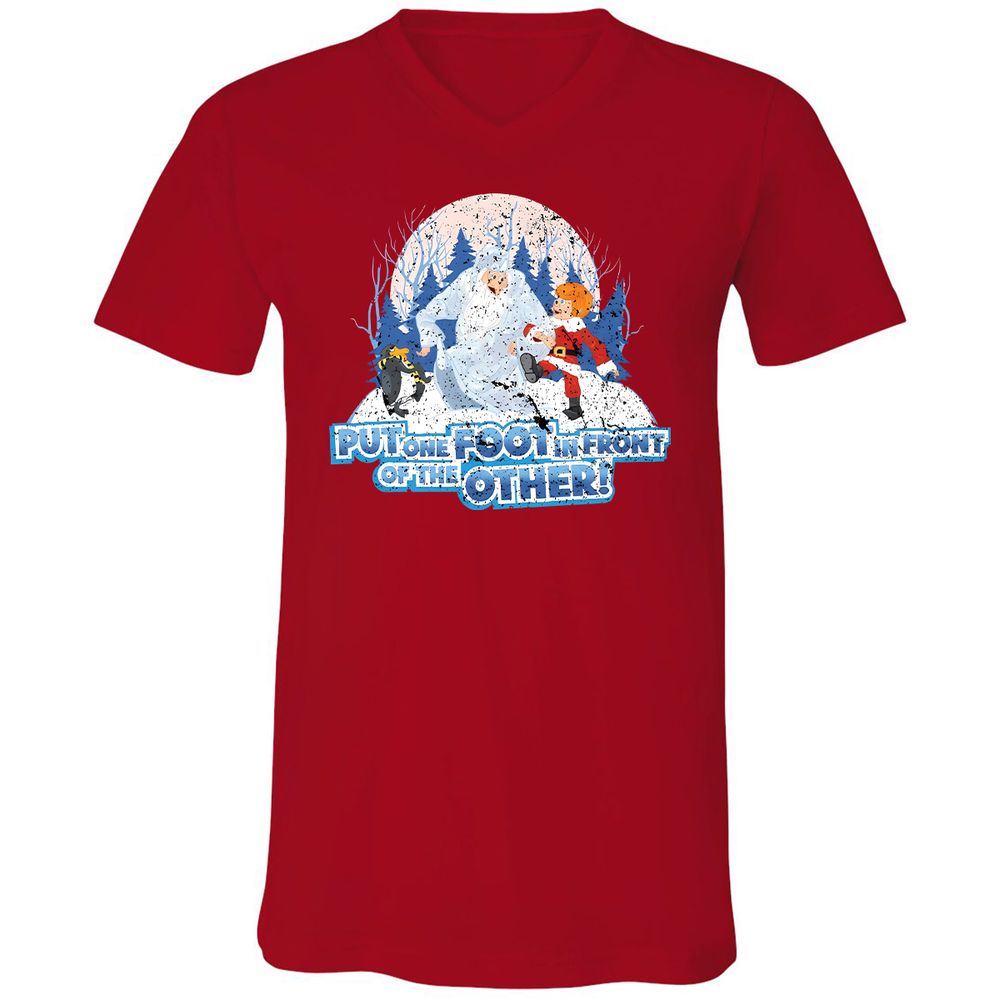 Unisex V-Neck T-Shirt - ZPJZFKX9 - Red - 3