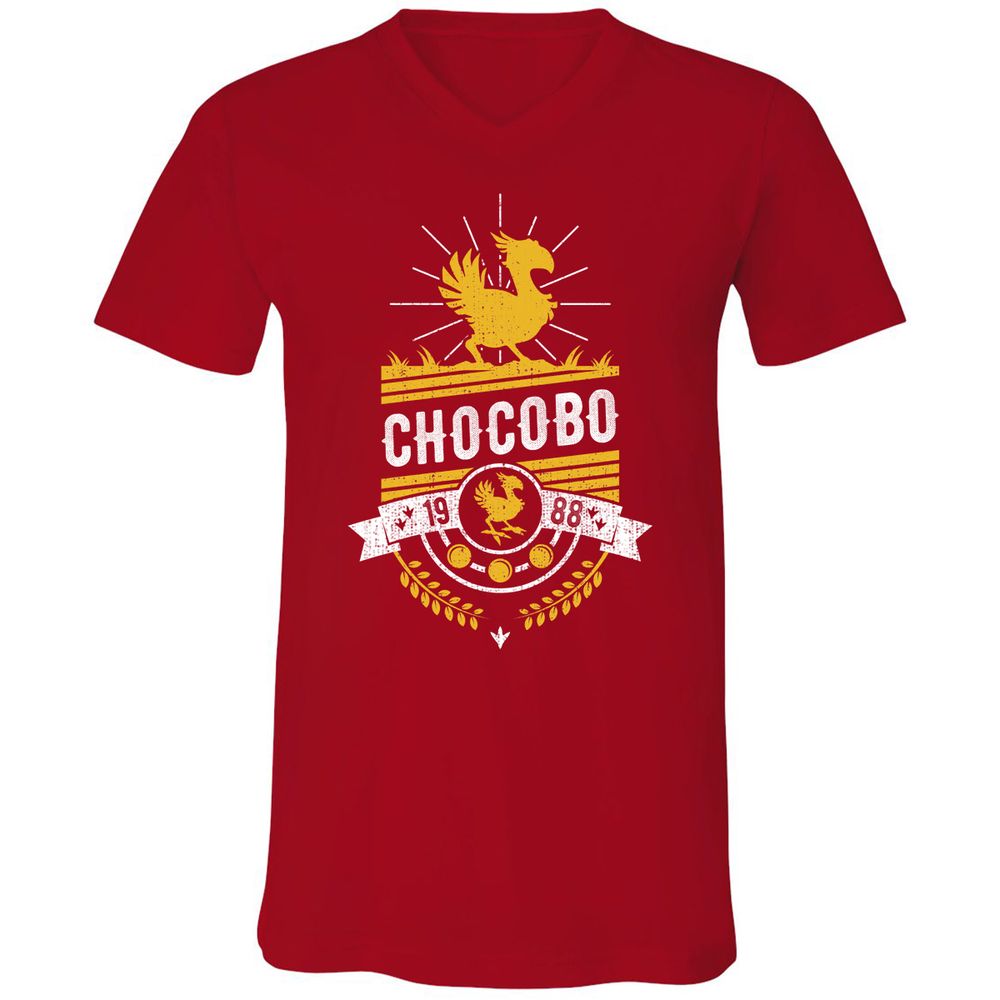 Unisex V-Neck T-Shirt - 16Q8U9QS - Red - 3