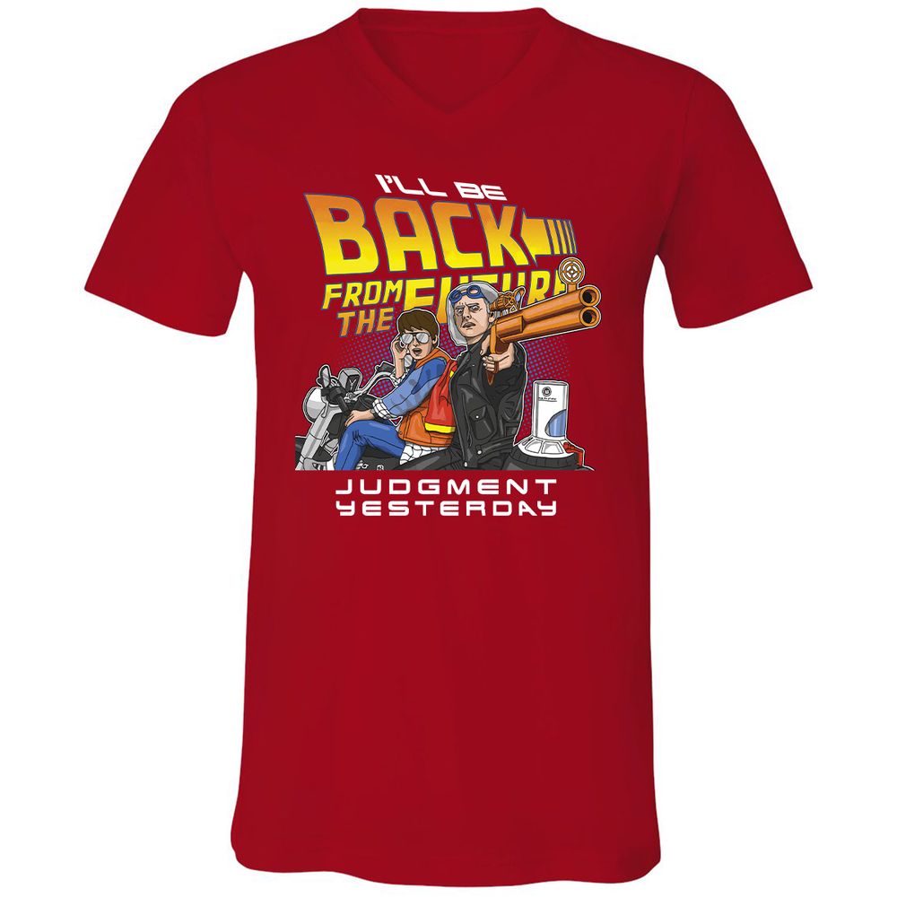 Unisex V-Neck T-Shirt - TUPHZ615 - Red - 3