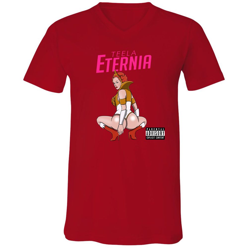 Unisex V-Neck T-Shirt - 2JQC4A8E - Red - 3