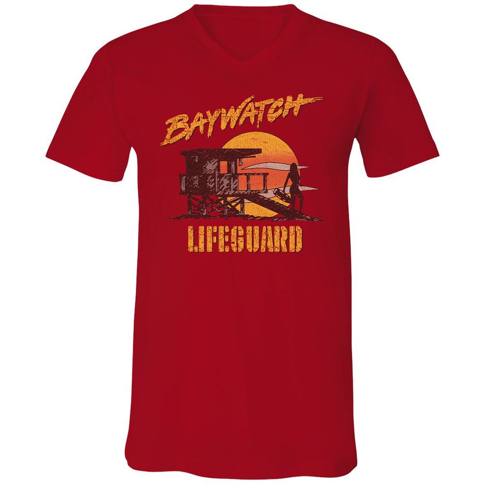 Unisex V-Neck T-Shirt - UXSYPVSZ - Red - 3