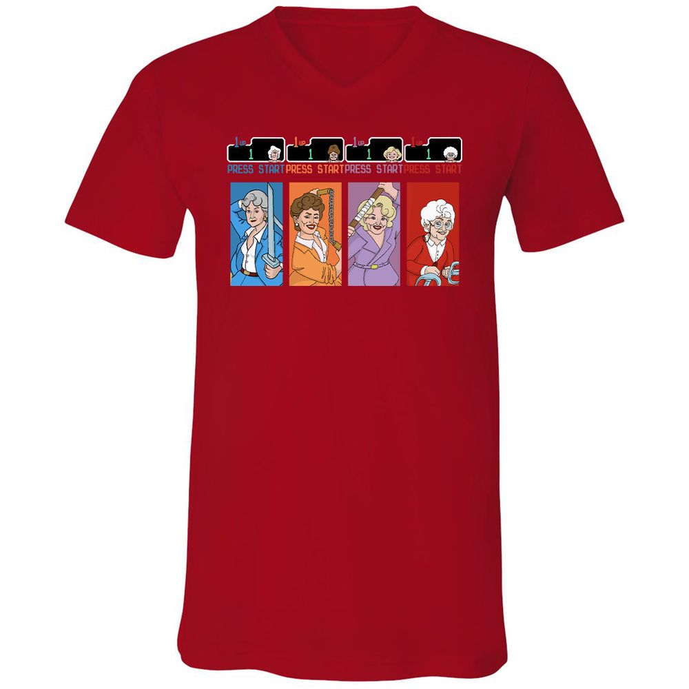 Unisex V-Neck T-Shirt - 23FDQA77 - Red - 3