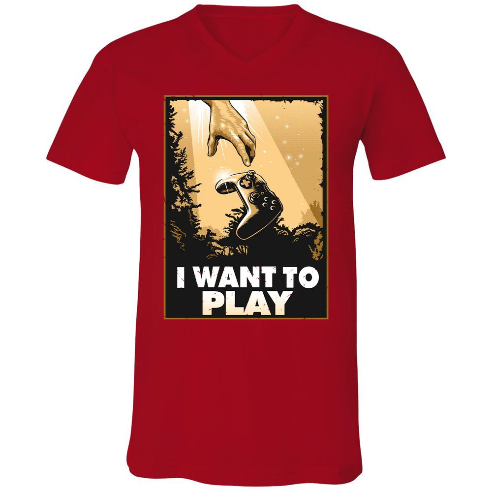 Unisex V-Neck T-Shirt - MPCLFU3J - Red - 3