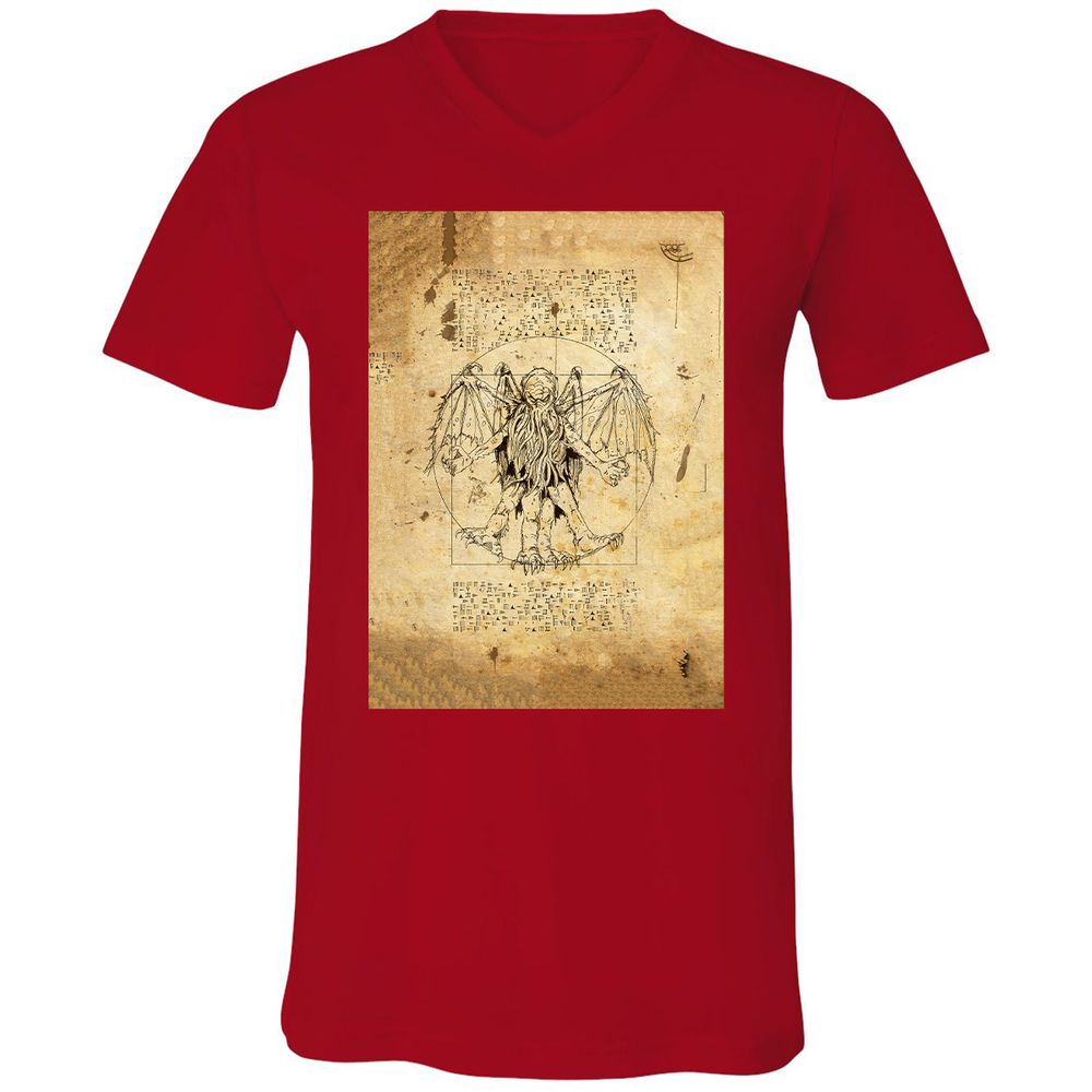 Unisex V-Neck T-Shirt - CUMB8MBL - Red - 3