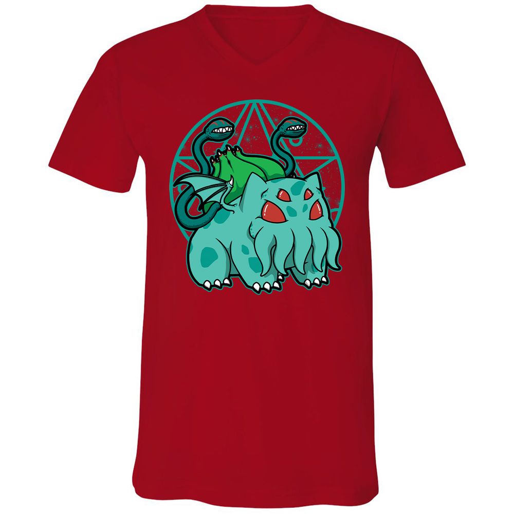 Unisex V-Neck T-Shirt - 6FF8DKNE - Red - 3