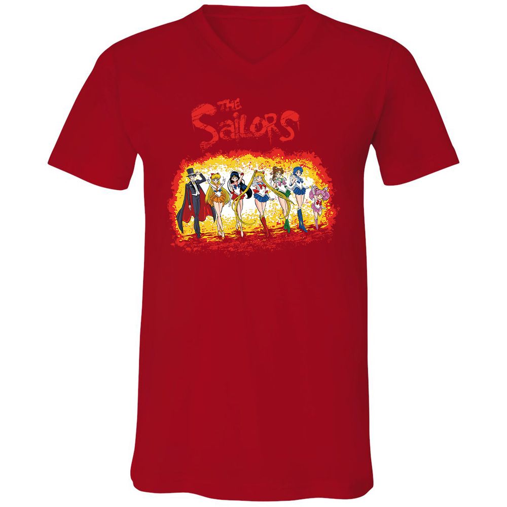 Unisex V-Neck T-Shirt - TJEQEL99 - Red - 3