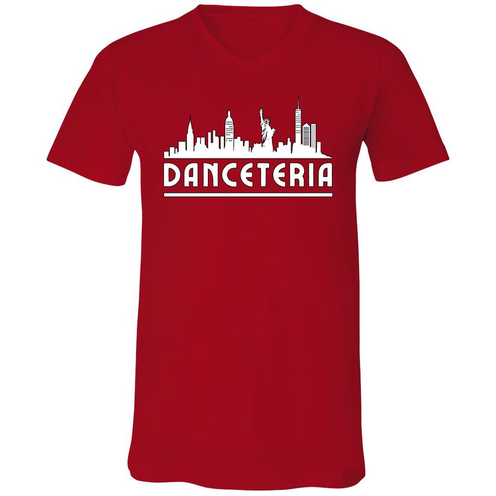 Unisex V-Neck T-Shirt - 3DXNQJ8W - Red - 3