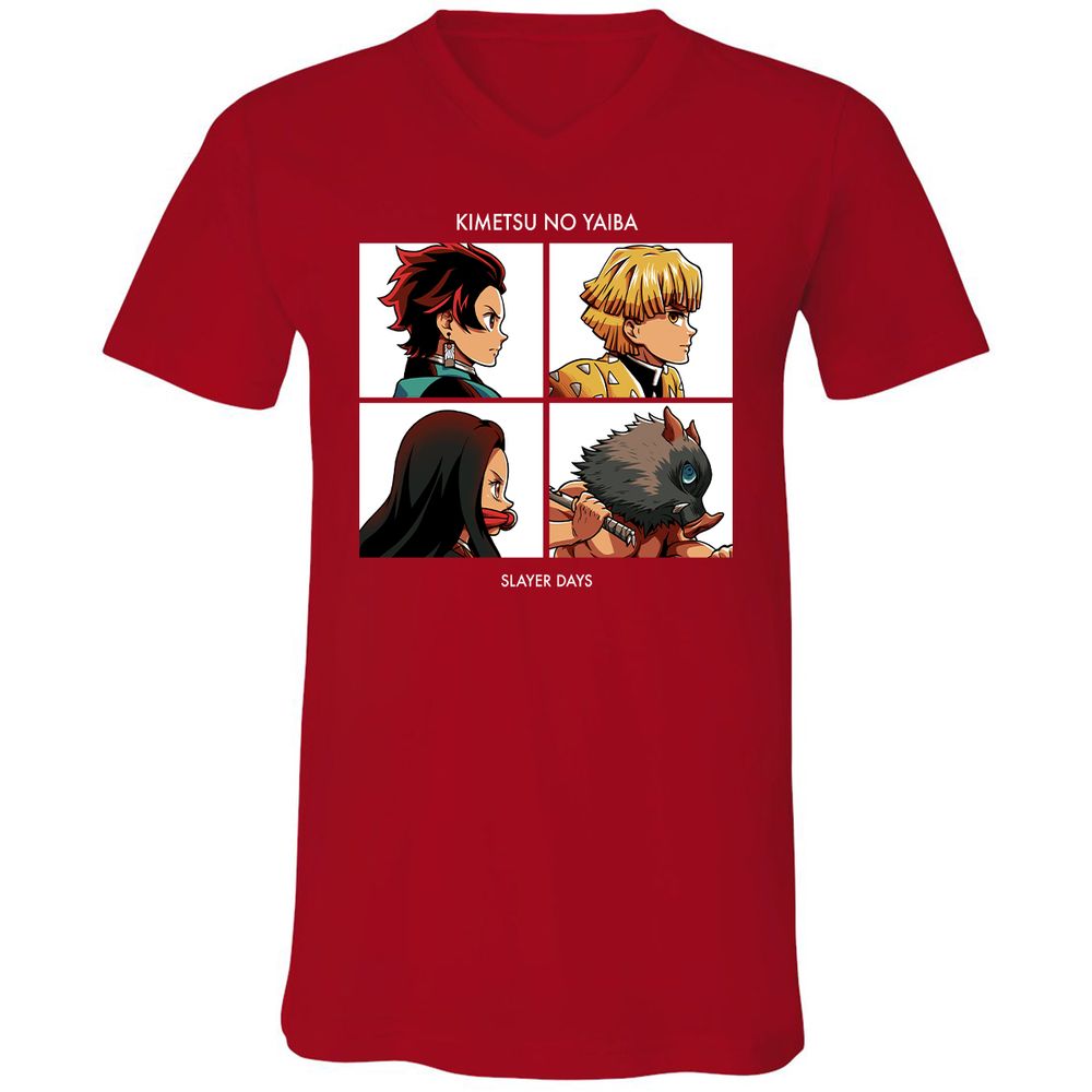 Unisex V-Neck T-Shirt - FNQ3LY16 - Red - 3