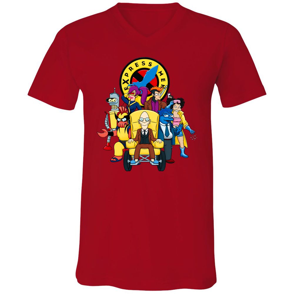 Unisex V-Neck T-Shirt - 8BP8PQS4 - Red - 3