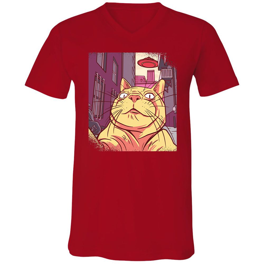 Unisex V-Neck T-Shirt - UPHK71VT - Red - 3