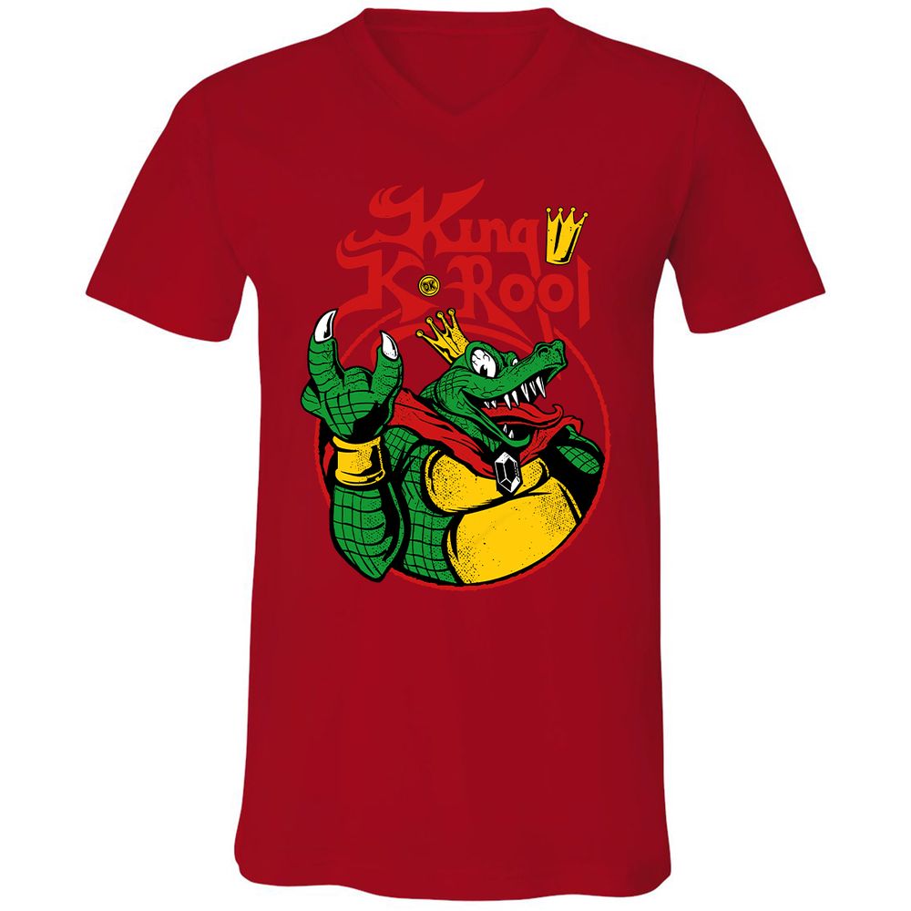 Unisex V-Neck T-Shirt - D4M16Y6M - Red - 3