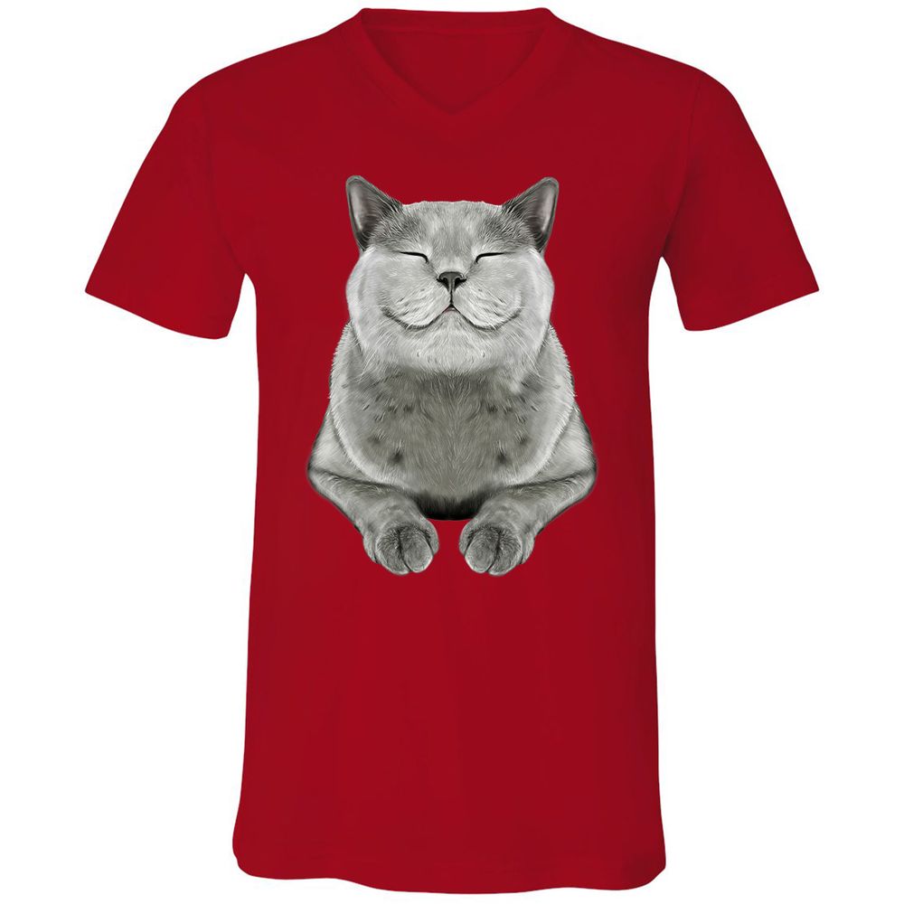 Unisex V-Neck T-Shirt - DRVCAR69 - Red - 3