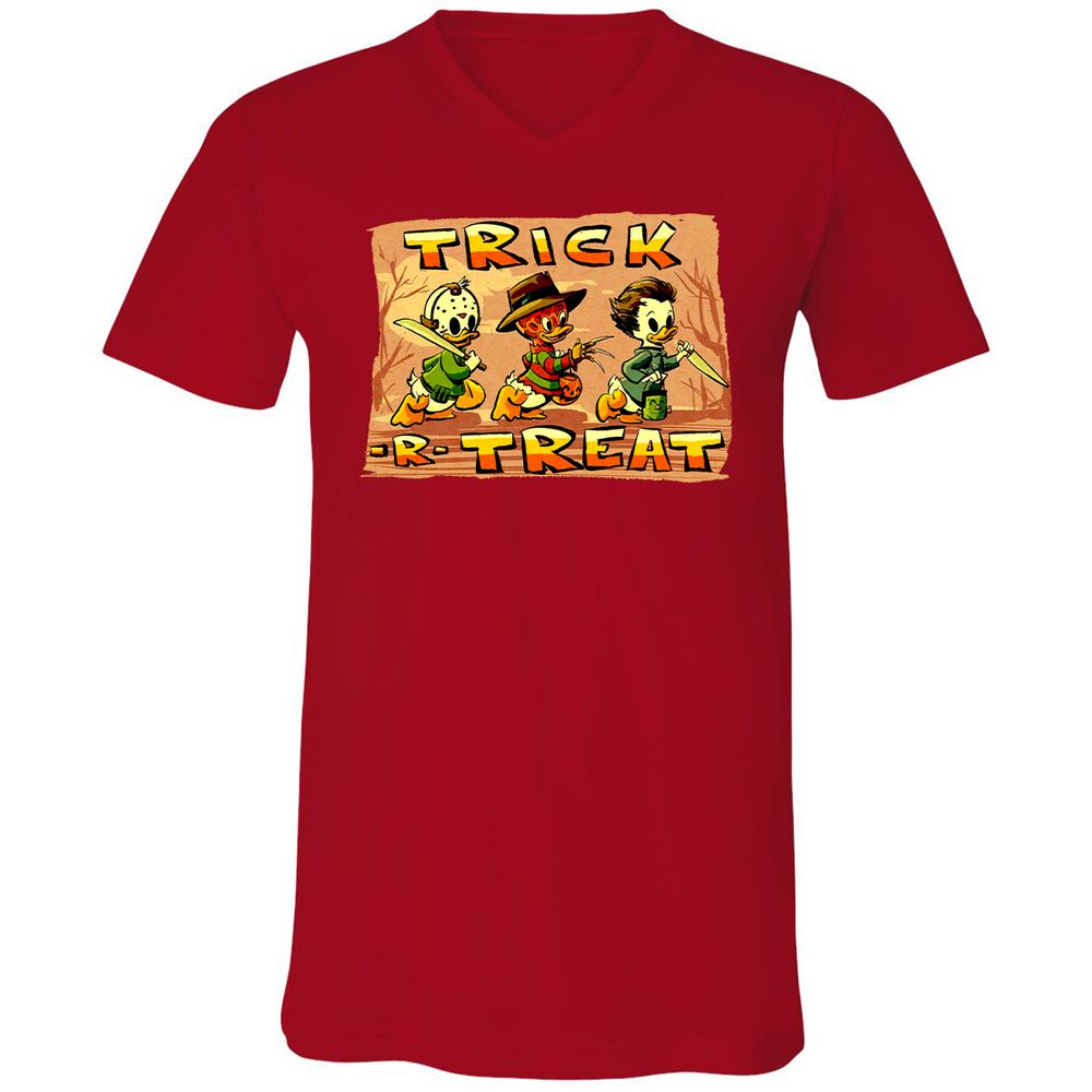 Unisex V-Neck T-Shirt - QVYT115R - Red - 3