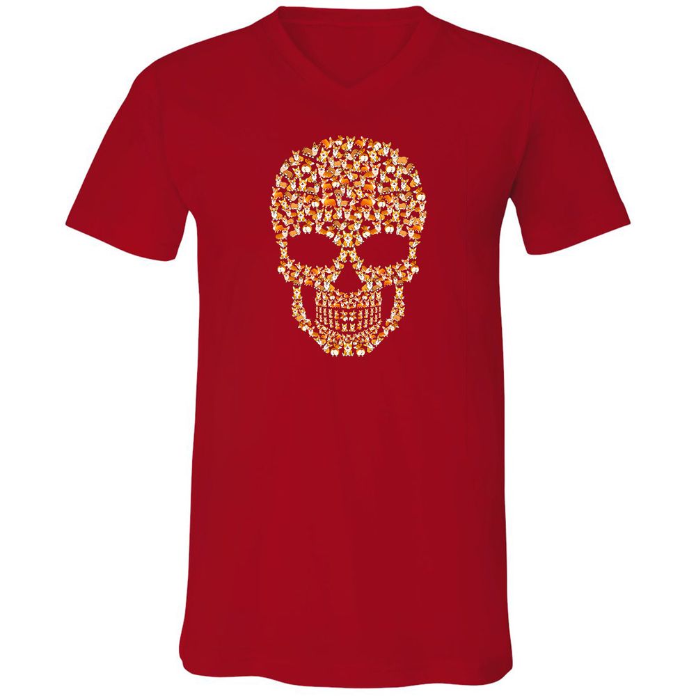 Unisex V-Neck T-Shirt - NXHDLQ9W - Red - 3