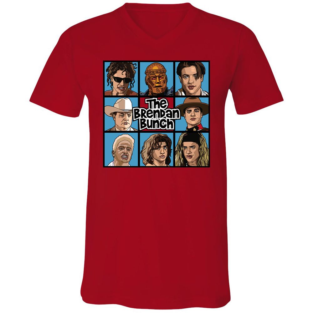 Unisex V-Neck T-Shirt - 3VPPFP18 - Red - 3