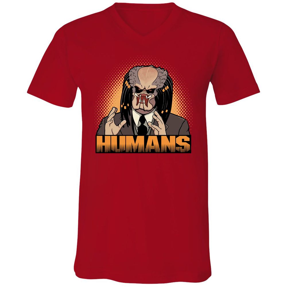 Unisex V-Neck T-Shirt - 92YXQDNS - Red - 3
