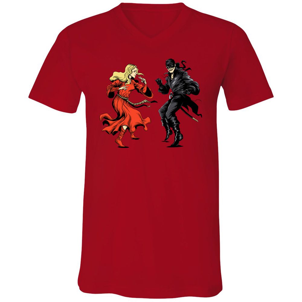 Unisex V-Neck T-Shirt - TEJ7S3MS - Red - 3
