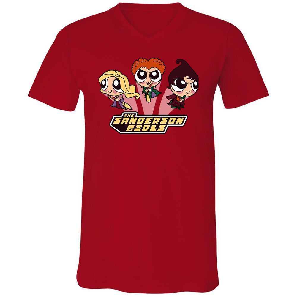 Unisex V-Neck T-Shirt - GZGTFH9X - Red - 3