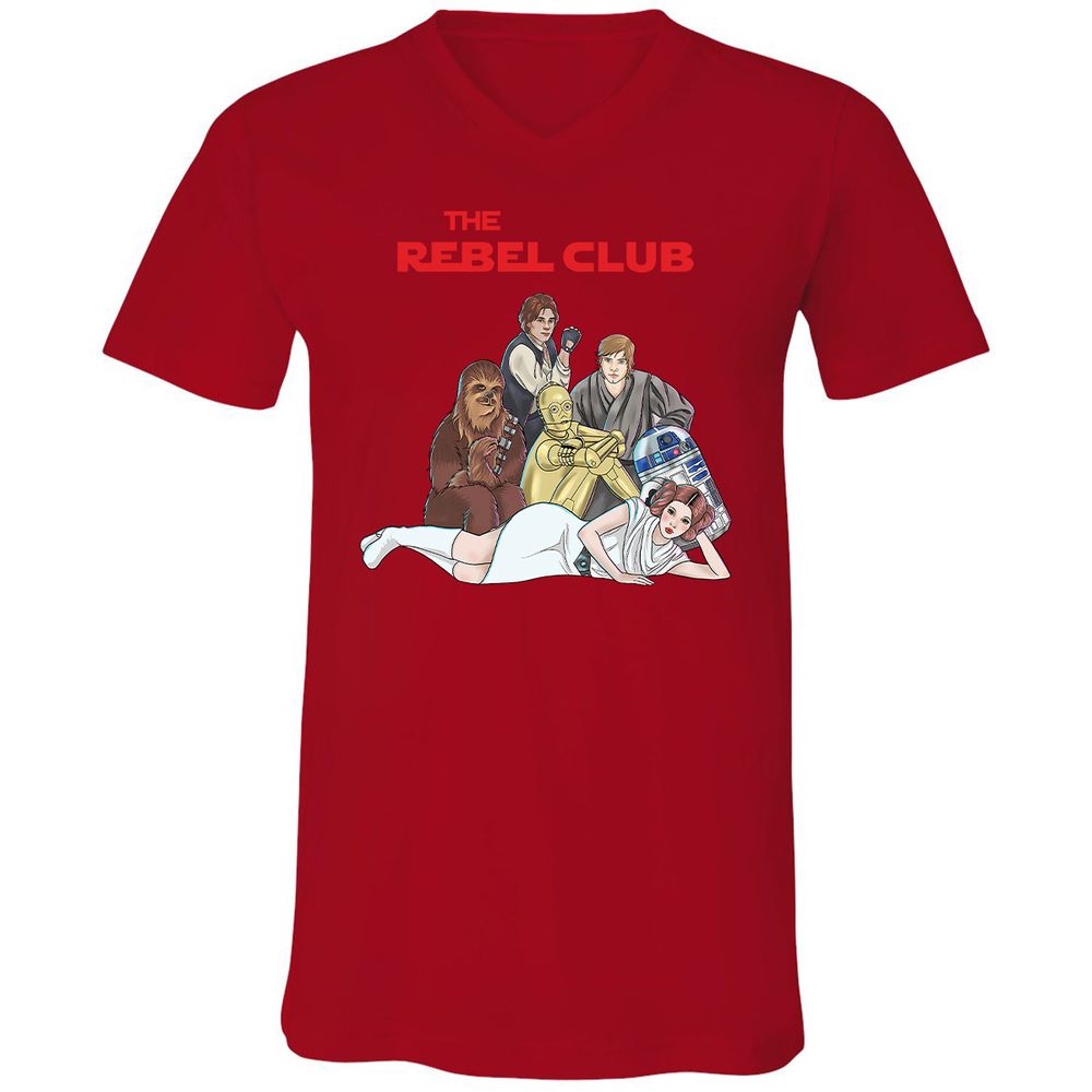 Unisex V-Neck T-Shirt - L9E5HNHR - Red - 3