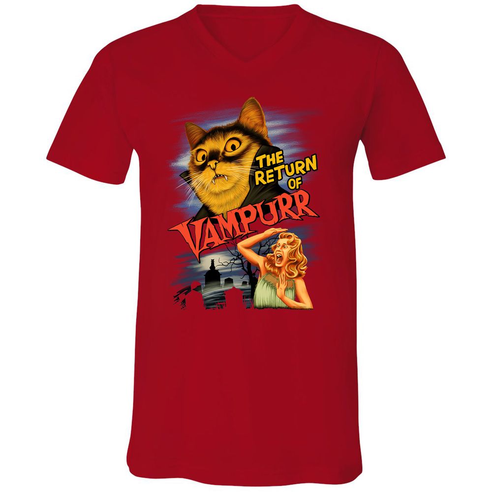 Unisex V-Neck T-Shirt - 2VN74J2Q - Red - 3