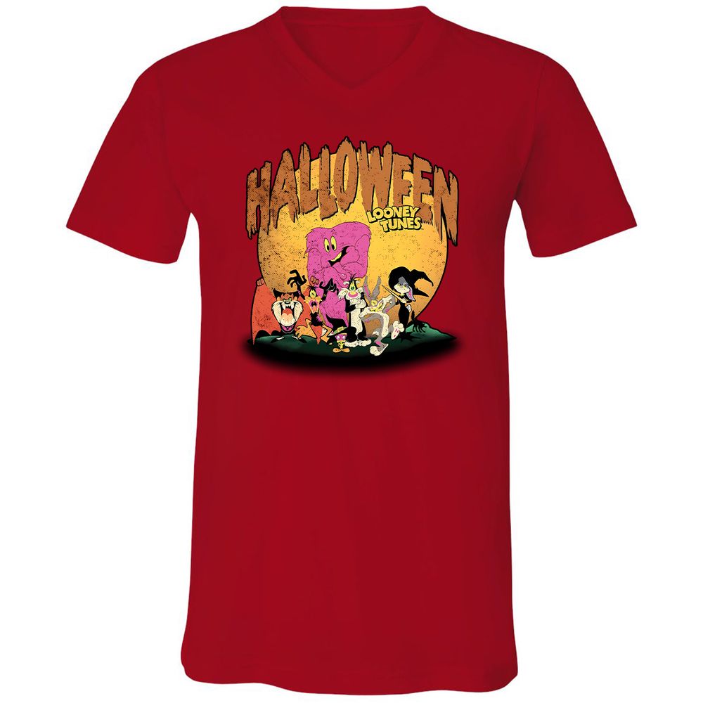 Unisex V-Neck T-Shirt - T5VDDLHK - Red - 3