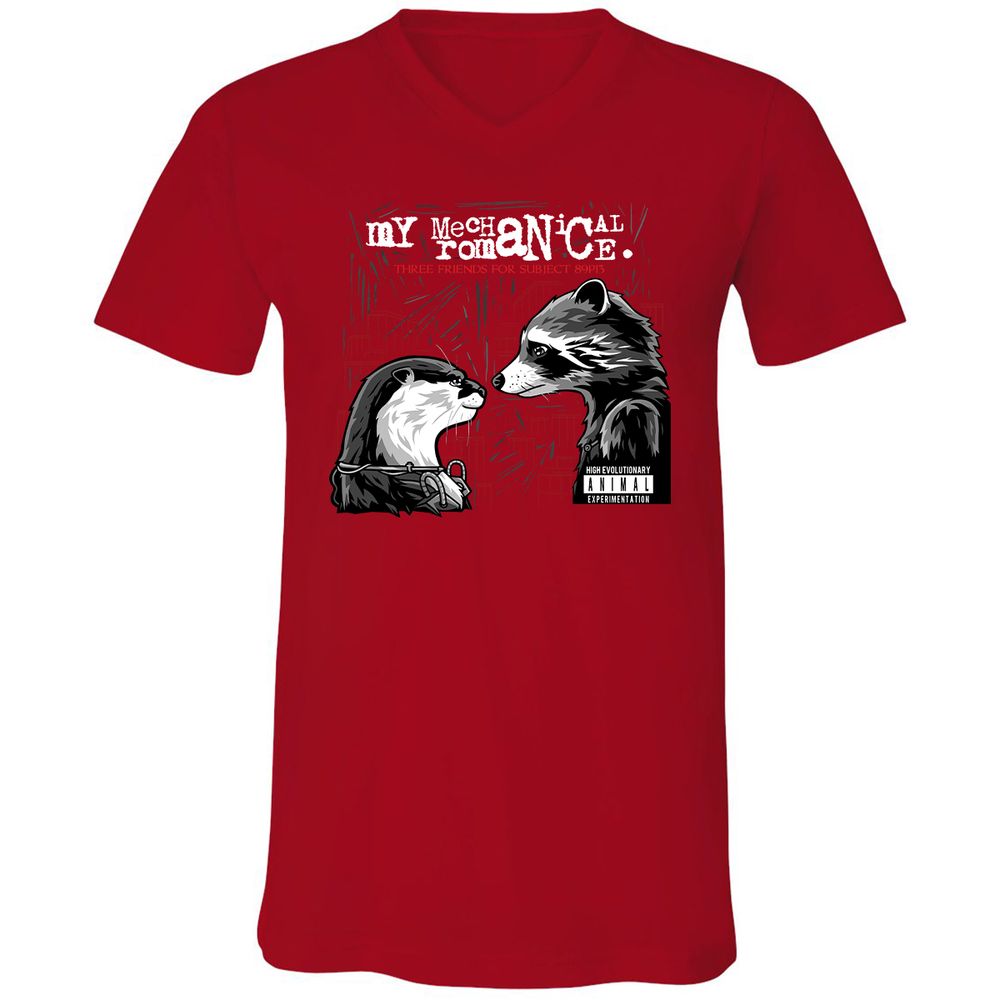 Unisex V-Neck T-Shirt - X85DGBJR - Red - 3