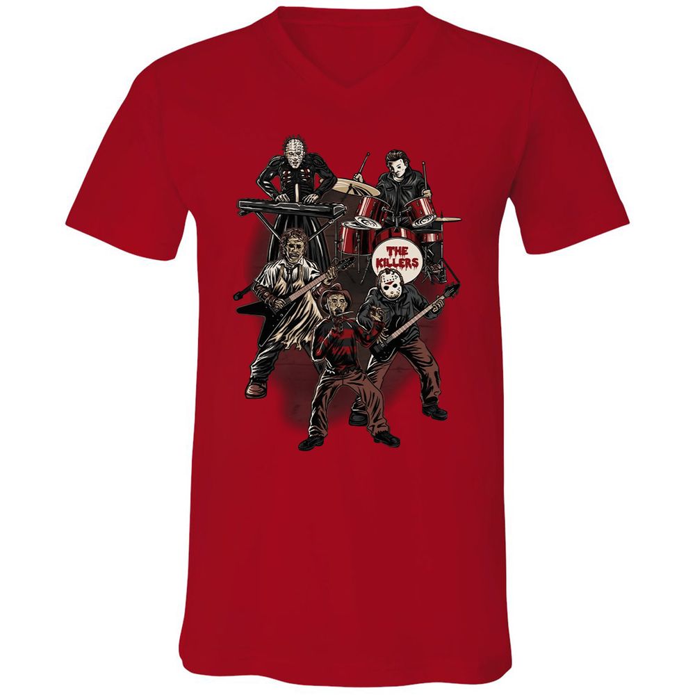 Unisex V-Neck T-Shirt - GZSWG9F3 - Red - 3