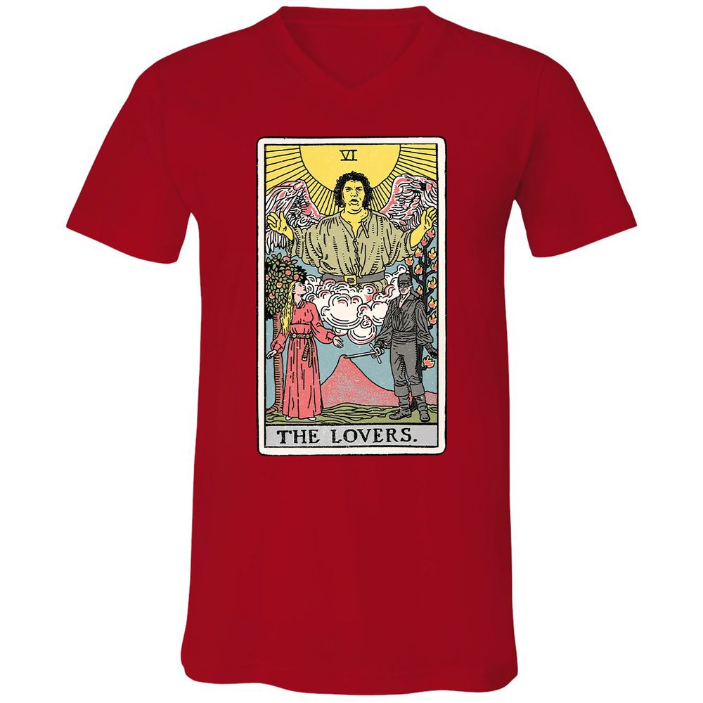 Unisex V-Neck T-Shirt - 1KW5R7DB - Red - 3