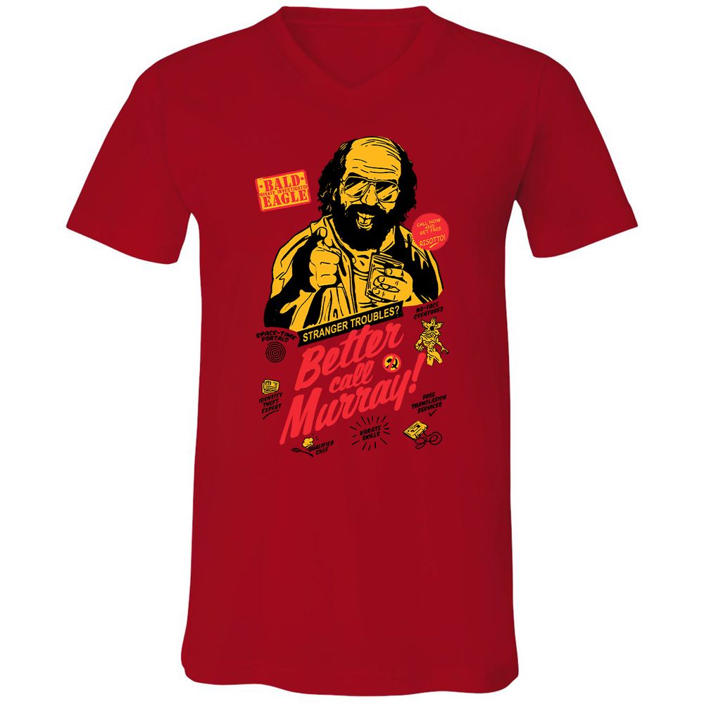 Unisex V-Neck T-Shirt - RRH3Y766 - Red - 3