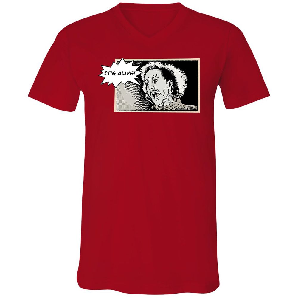 Unisex V-Neck T-Shirt - Q5UHYBSY - Red - 3